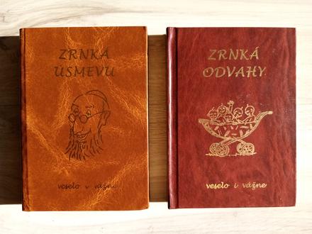 2 knihy-citáty-zrnká úsmevu alebo odvahy,