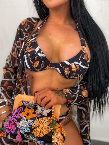 Krasny set plavky a kardigan, s