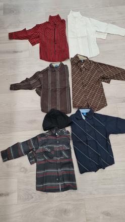 6x dlhá košeľa veľkosť 122, 6 az 7 rokov, 122–134