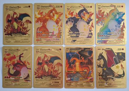 Pokémon karty zlaté plastové, 