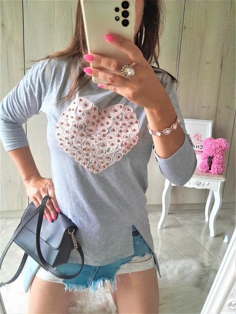 Tunika s perličkovým srdcom-m/l, m