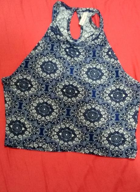 Crop top tricko, fishbone,s