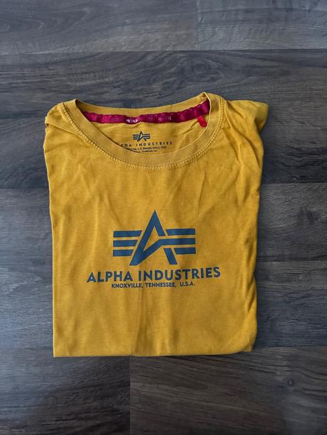 Horčicové alpha industries tričko, m