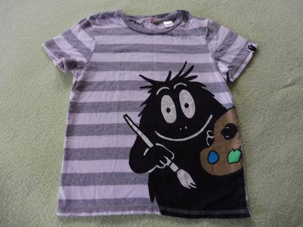 Bielošedé pásikavé tričko h&m 110/116 barbapapa, h&m,116