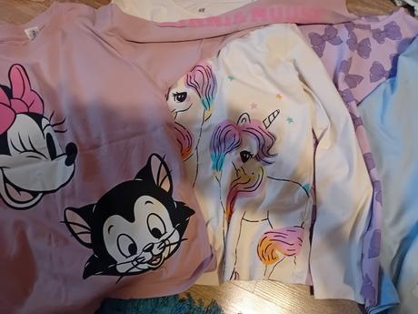 Dievčenské trička s dlh. rukávom zn. veľ.122/128, h&m,122