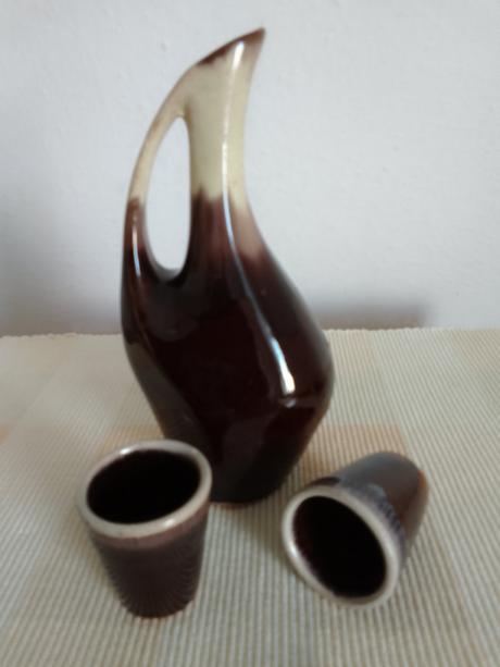 Keramická karafa + 6 pohárikov, 