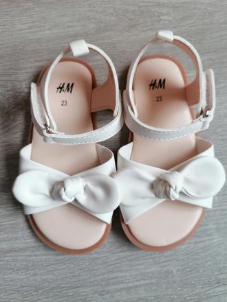 Biele sandalky, h&m,23
