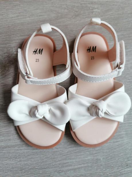 Biele sandalky, h&m,23