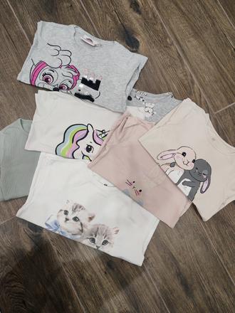 Tričká 7ks, veľ. 110/116, h&m,110