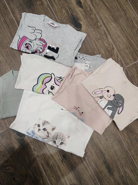 Tričká 7ks, veľ. 110/116, h&m,110