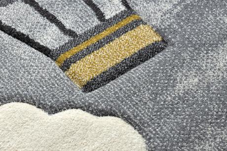 Koberec petit lietajúci balón, obláčiky, sivý, 