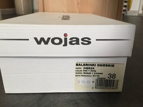 Balerinky wojas, kožené/zlaté, ako nové, v. 37/38, 37