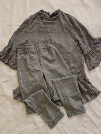 Elegantná nohavicová súprava, zara,152