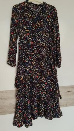 Kvietkované midi šaty, s