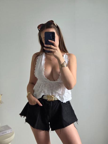 Extravagantný madeirový top xs/s, xs