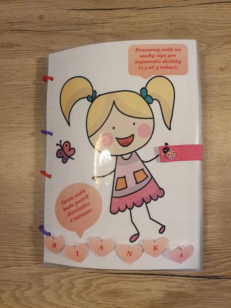 Pracovny zošit na suchy zips pre dievčatko od 1,5, 