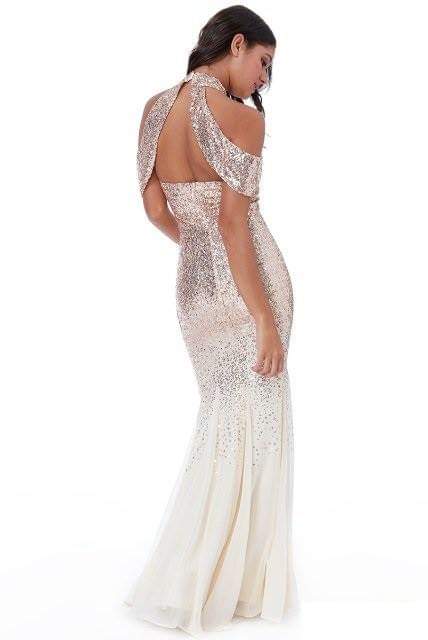 Zlaté ligotavé spoločenské šaty, 34 / 36 / s / xs