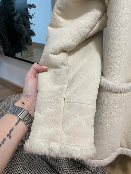 Kremovy kabatik brusená koža, m