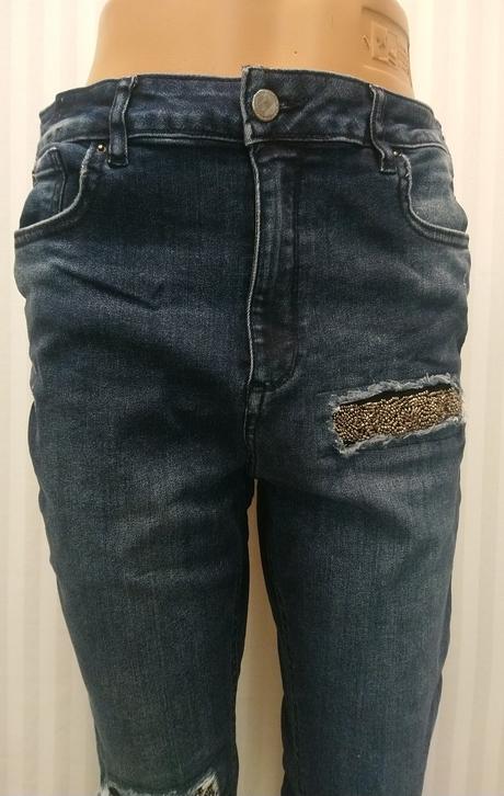 Dámske tmavo modré elastické rifle, f&f, l, f&f,l