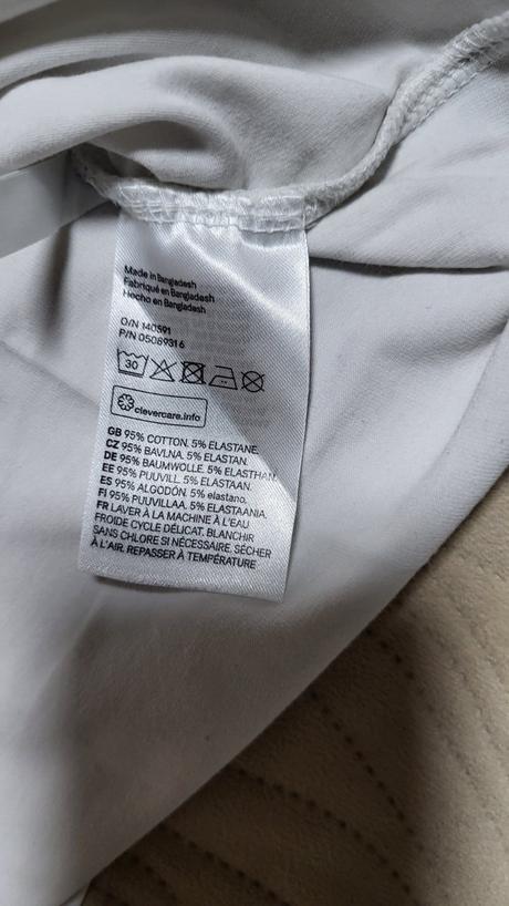 Biele tričko dlhý rukáv velk. 134/140, h&m,134