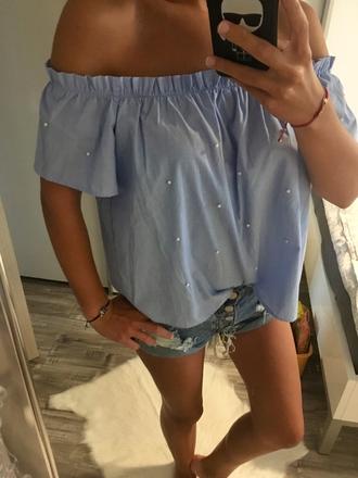 Perličkový top, stradivarius,s