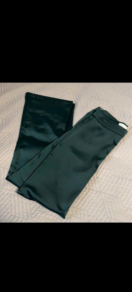 Lesklé saténové h&m krásne zvonove nohavice s,m, m