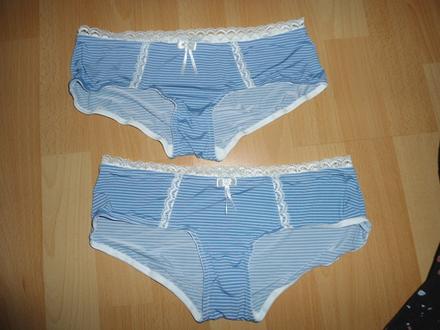 2x bledomodre nohavicky, s