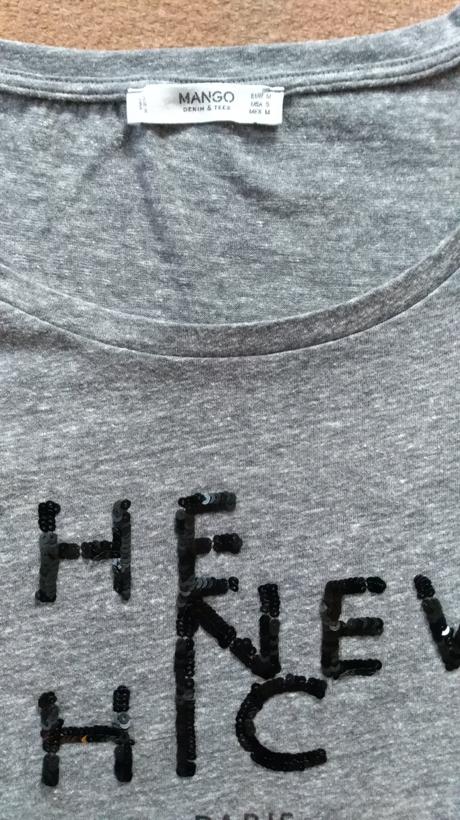 Sivé tričko, mango,m