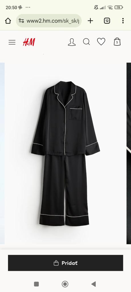 Pyžamo, h&m,s
