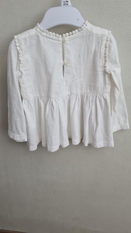 Biela bavlnená blúzka s výšivkou velkost 80, next,80