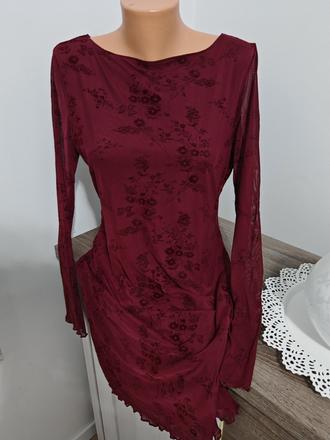 Bordove šaty m/l sadnu, sinsay,l