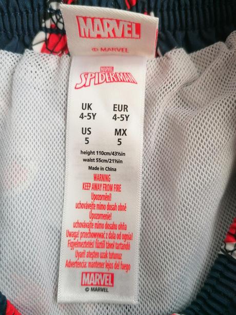 Krátke nohavice spiderman, marvel,110