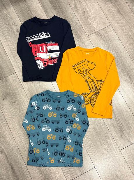 3x dopravné tričko veľ. 128, c&a,128
