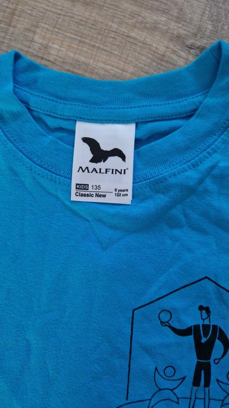 Tyrkysové tričko 122/128, 122