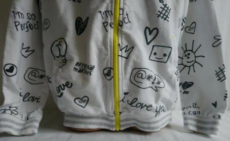 Biela mikina s čiernym motívom, original marines, original marines,140