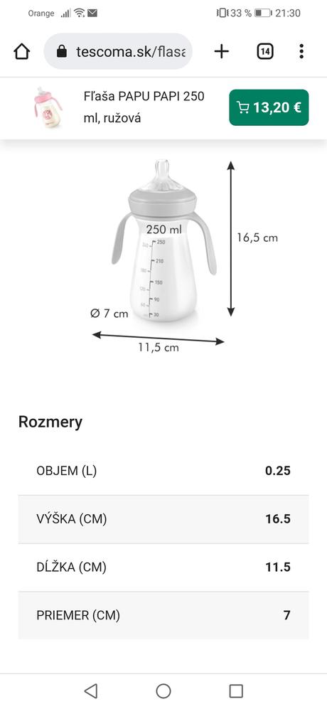 Fľaša papu papi tescoma, nová, 