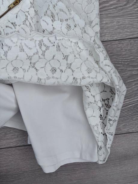Biele bavlnené letné šaty s čipkou h&m 122 /128, h&m,128