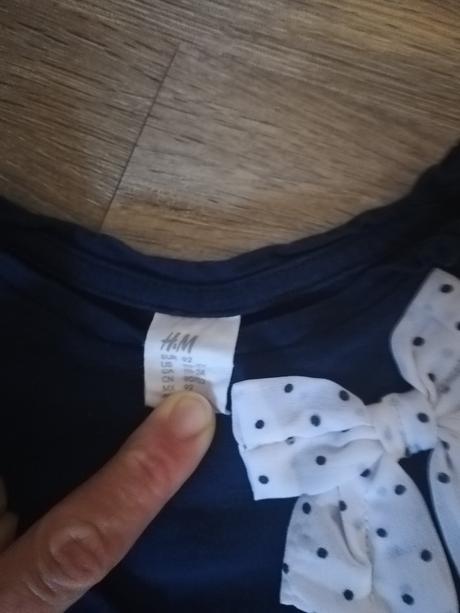 Modré tričko s maslickou, h&m,92