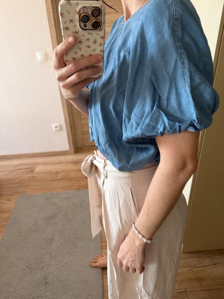 Novy crop top balonovy lyocell, reserved,40 / l