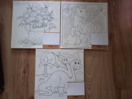 Plátno kytica jednorožec dinosaurus,