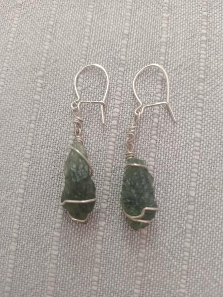 Náušnice striebro vltavín, 