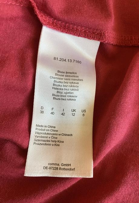 Podšitý top - blúzka zn. comma v. 38, 38