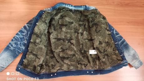 Riflová zateplená bunda prechodná, l