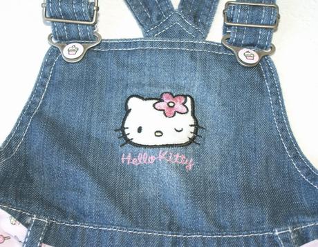 Riflové šatky hello kitty s pančuškami, h&m,86