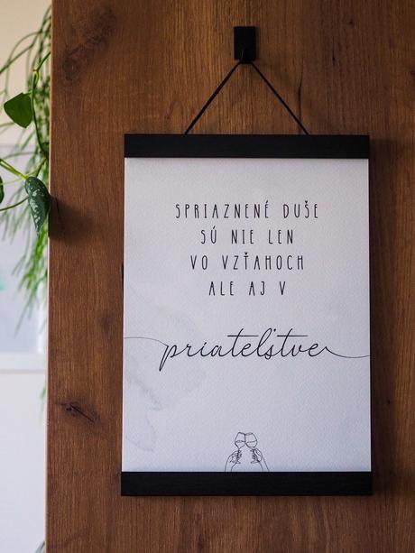 Minalistický textový art print s one line grafikou, 