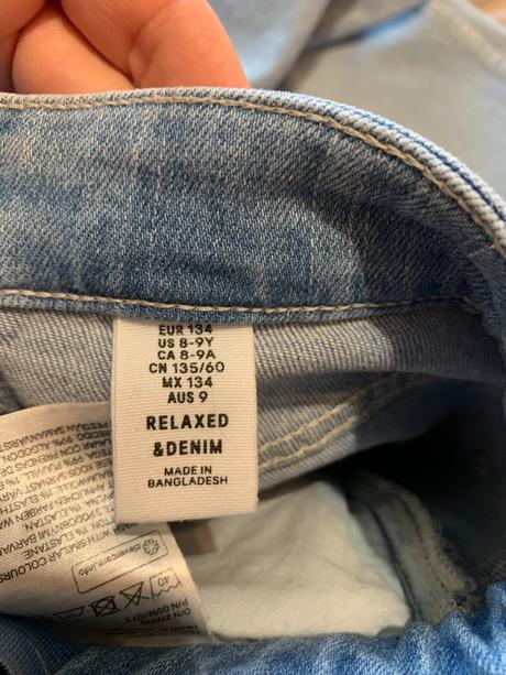 Roztrhané džínsy, h&m,134