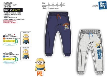 Chlapčenské tepláky mimoni - 2 farby., 98 / 104 / 116 / 128