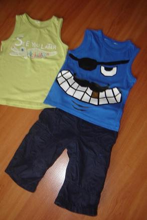 Komplet na leto - 3/4 nohavice + 2xtielko, h&m,92