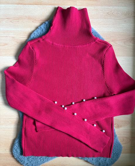 Ružový rolák s perlami, l