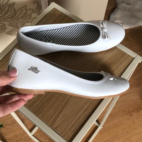 Lico biele kožené balerínky, 34